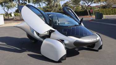 Aptera Solar Car - front 3/4 doors open