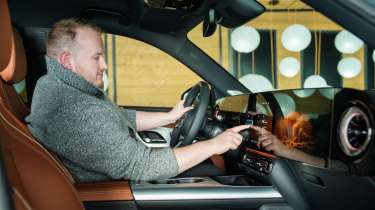 Ellis Hyde sat in the Mercedes GLB