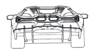 Lamborghini Aventador successor patent images - rear