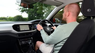 Auto Express chief reviewer Alex Ingram driving the Volkswagen T-Cross Move