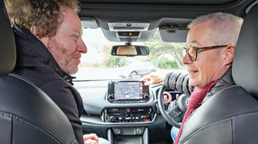 Pete Baiden and Ian Jebson sitting in Nissan Qashqai