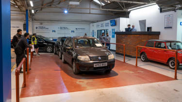 Fiat Punto driving into motor auction