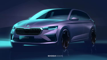 Skoda Design render of 2023 Skoda Scala - front