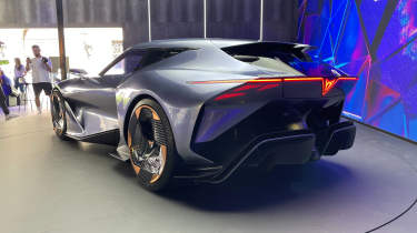 Cupra DarkRebel concept on show stand at 2023 Munich Motor Show - rear