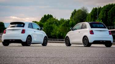 New Fiat 500 Hybrid - rear of a pair