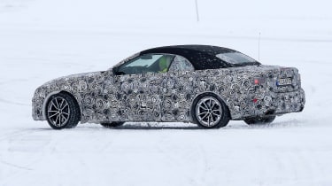 BMW 4 Series Convertible spies - rear 3/4 winter