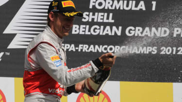 Jenson Button on the podium