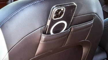 MG 4 prototype - seat phone holder