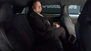 Ellis Hyde sat in the back of the Mercedes-AMG GT 4-Door Coupe