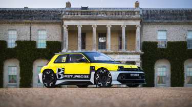 Renault 5 Turbo 3E parked outside the Goodwood Estate
