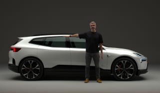 Auto Express deputy editor Richard Ingram standing in front of the new Polestar 4