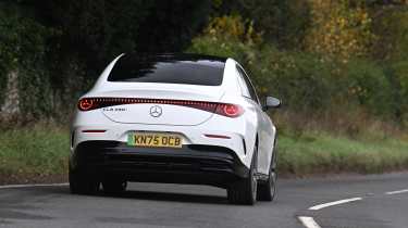 New Mercedes CLA being tested in the UK - rear cornering 