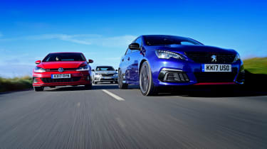 Peugeot 308 GTi vs VW Golf GTI vs Skoda Octavia vRS 