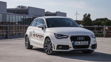 Audi A1 e-tron front three-quarters
