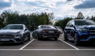 Mercedes reversing into parking space