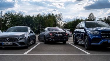 Mercedes reversing into parking space