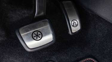 Volkswagen ID.3 GTX Fire and Ice special edition - pedals with fire and snowflake symbols 