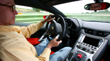 Lamborghini Aventador driving