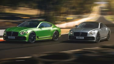 Bentley Continental GT S Bathurst - green and silver cars cornering