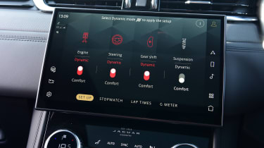 Jaguar F-Pace SVR - infotainment screen (drive mode select screen)