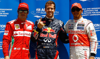 Fernando Alonso, Sebastian Vettel and Lewis Hamilton
