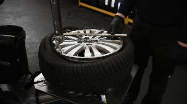 Tyre being removed