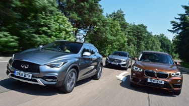 Infiniti против BMW против Mercedes GLA