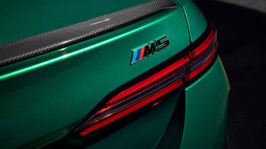 BMW M5 - rear badging and carbon boot spoiler