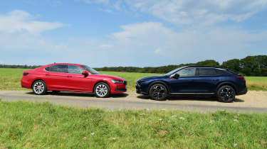 Skoda Superb and Citroen C5 X - face-to-face static