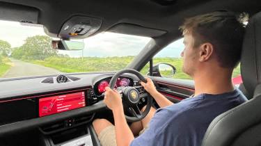 Auto Express senior news reporter Alastair Crooks driving the Porsche Macan GTS