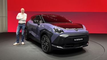 New Nissan Juke unveiled in Japan - Auto Express editor-at-large Phil McNamara stood next to the car