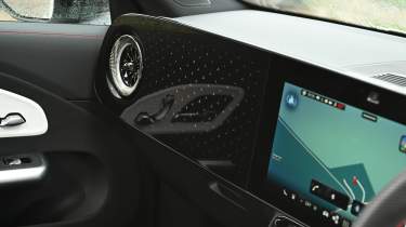 New Mercedes CLA being tested in the UK - front dashboard, passenger side 