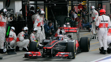 Jenson Button in the pits