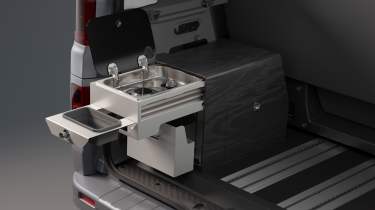 Renault Trafic Escapade - sink compartment open