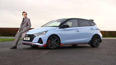 Auto Express consumer reporter Tom Jervis and his Hyundai i20 N