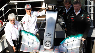 Michael Schumacher celebrates 300 races