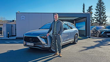 Richard Ingram with standing Nio ES8 SUV