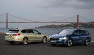 Two Skoda Superb Estates - front and rear