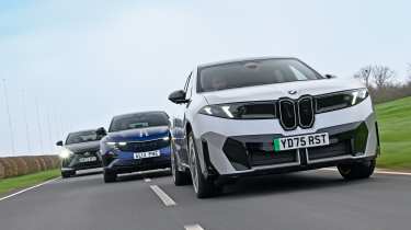 Premium electric SUV supertest - BMW, Alpine and Audi front tracking