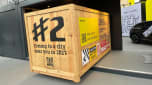 New Smart #2 teaser from Munich Motor Show 2025 - front, in a wooden crate 