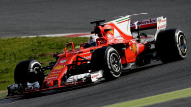 Formula 1 2017 - Ferrari front cornering