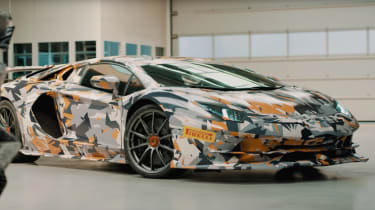 Lamborghini Aventador SVJ teaser screen grab