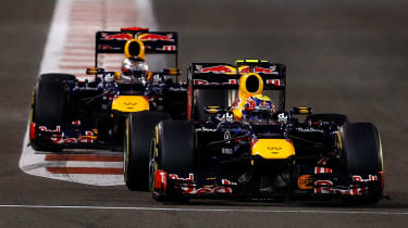 Mark Webber leads Sebastian Vettel