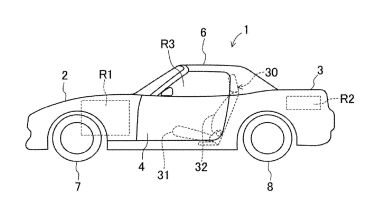 Mazda MX-5 EV patent drawing - side