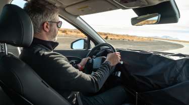 Richard Ingram driving the Hyundai Ioniq 9 prototype
