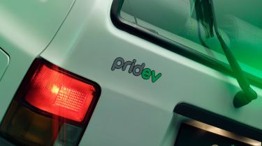 Electric Kia Pride restomod - rear badge