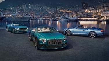 Bentley Continental Mulliner Riviera Collection - three cars by a Marina in Monaco