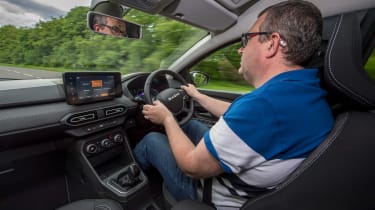 Deputy editor John McIlroy driving the Dacia Jogger Hybrid 140