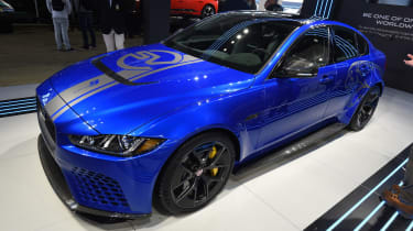 Jaguar XE SV Project 8 - blue Goodwood front