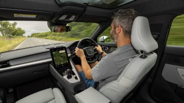 Driving Electric and Carbuyer editor Richard Ingram driving the 2023 Polestar 2